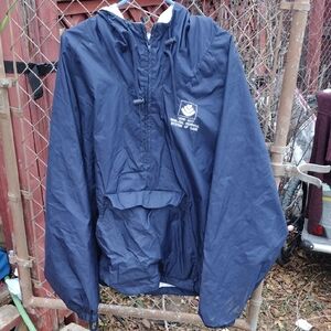Men's Navy Blue Raincoat with Logo